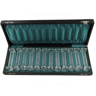 Val St Lambert Antique Crystal Knife Rests