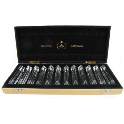 Art Deco Hand Sharpened Crystal Knife Rests