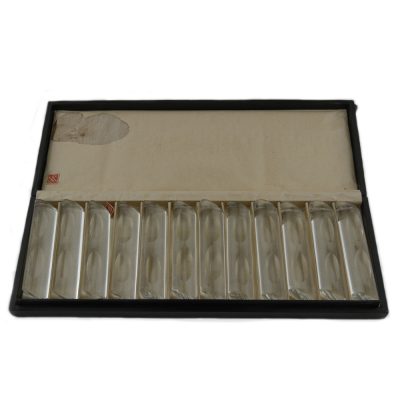 12 Art Deco Cut Crystal Knife Rests In Box