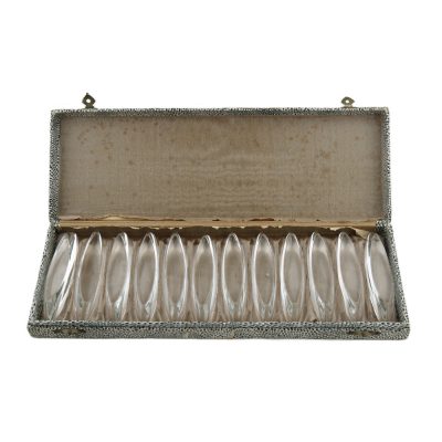 Set Of 12 Crystal Knife Rests