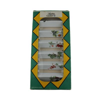 Two Sets Of 6 French Emaille Knife Rests