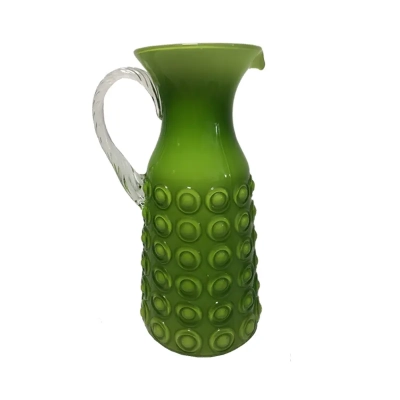 Italian Green Glass Pitcher XXth Century