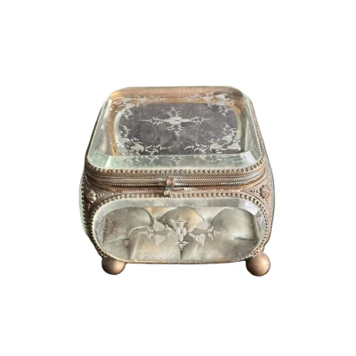 19th. C French Bevelled Glass Reliquary, Jewellery Box, Napoleon III
