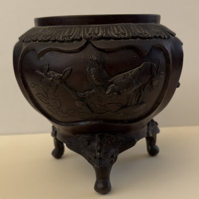 Large Antique Japanese Oriental Quality Bronze Jardiniere Bowl