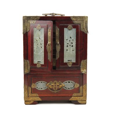 Chinese Jewelry Box Made Of Cherry Wood