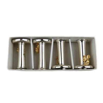 Set Of 4 Silver & Gold Plated Tableware Pieces