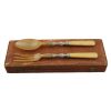 Antique Bone & Silver-Plated Salad Cutlery Set