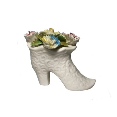 Porcelain Shoe With Flowers Figurine