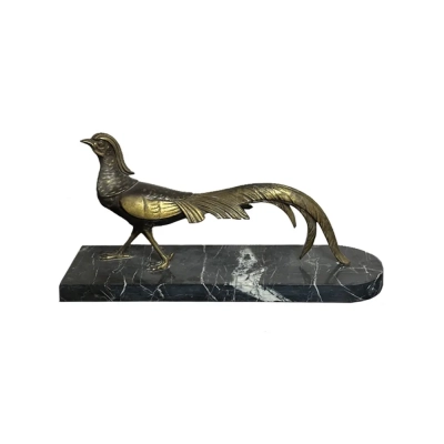Art Deco Pheasant On Marble Base