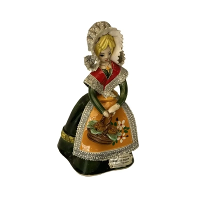 Charming Vintage Porcelain Lady Bell