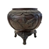 Large Antique Japanese Oriental Quality Bronze Jardiniere Bowl From The 19th Century
