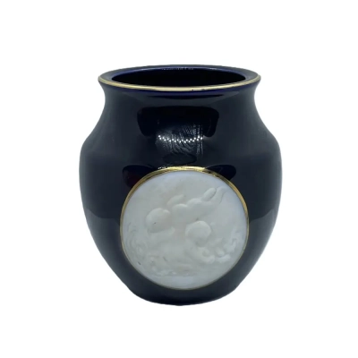 Limoges Cobalt Blue Vase