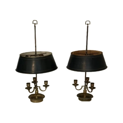 Pair Of Bouillotte Lamps 19th Century
