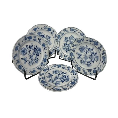Set Of 5 Porcelain Dessert Plates Meissen