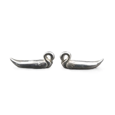 Silver Plated Swan Knife Rests, Set Of 12