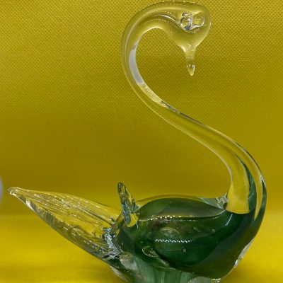 Murano Style Uranium Glass Beautiful Swan