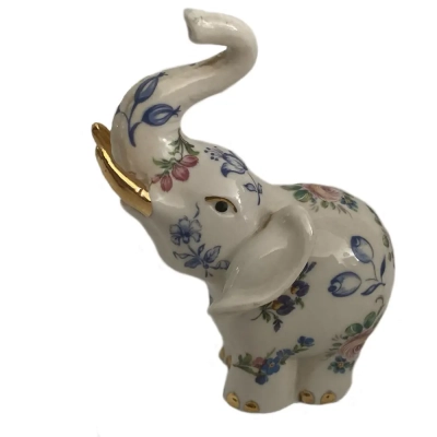 Lenox Princeton Gallery Porcelain Elephant with Floral and Gold Accents