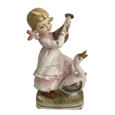 Girl With Goose Figurine