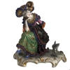 Lady With Dog Rococo-Style Porcelain Figure