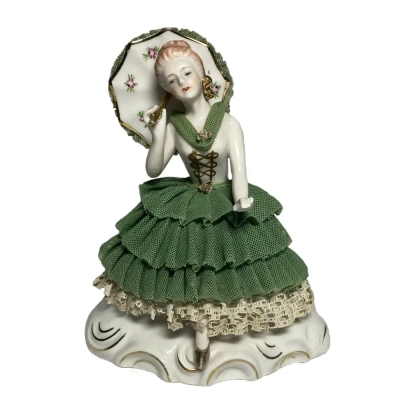 Fairyland China Lady With Parasol Figurine