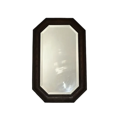 Antique Oak Framed Octagonal Wall Mirror