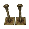 Antique Pair Of Copper With Brass Candle Sticks