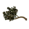 Branch With Nephrite and White Jade Gemstone Leaves