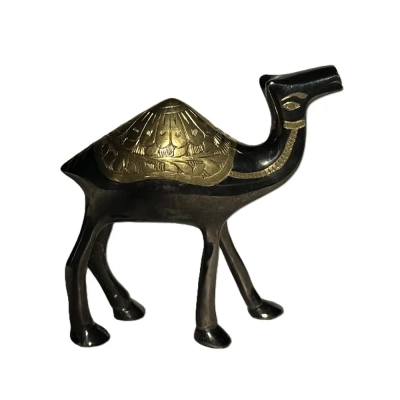 Bronze Camel Figurine With Gold Tone