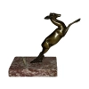 Bronze Deer Sculpture On Marble Base
