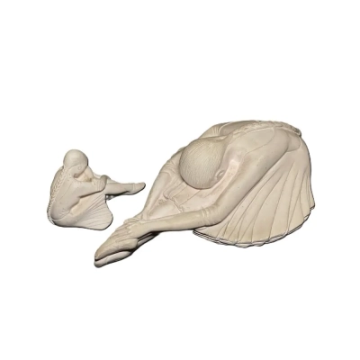 Decorative Plaster Sculpture Of A Stretching And A Crying Ballerina