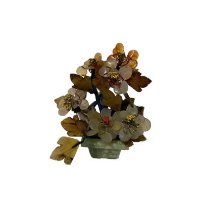 Gemstone Bonsai Tree With Serpentine and Jade