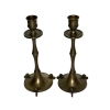 Pair Of Antique Brass Candle Holders