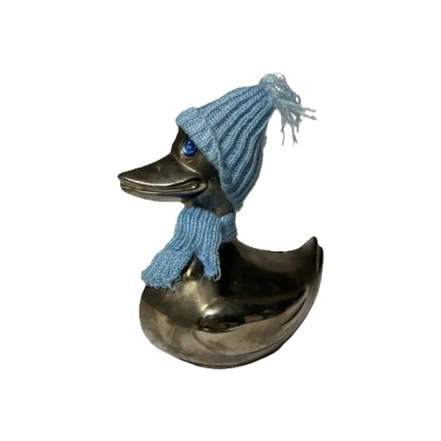 Silver Plated Duck Piggy Bank
