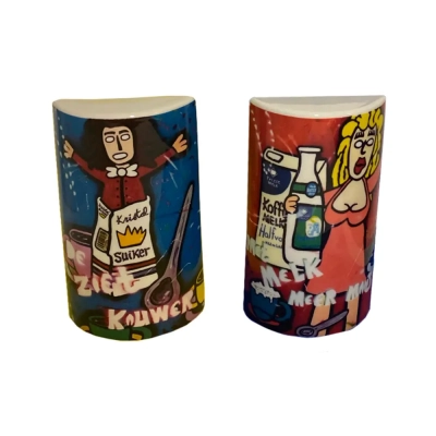 Sugar And Milk Holder Ceramics Schoonhoven