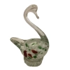 Murano-Style Hand-Blown Glass Speckled Swan