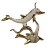 Thai Glass Dolphin Sculpture With 11k Gold Accents