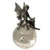 Fairy Resting On Bullicante Glass And Pewter Flower Garden