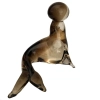 Smokey Glass Seal Balancing Ball Sculpture
