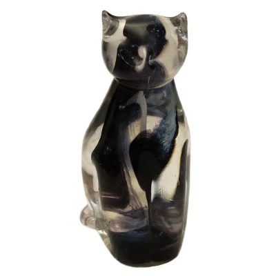 Handmade Two-Toned Abstract Pfeiffer Cat Figurine