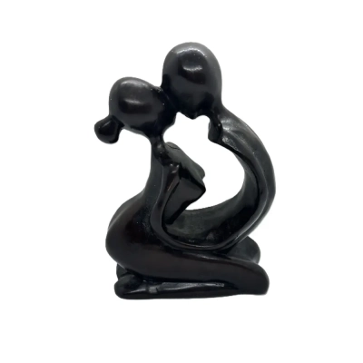 Abstract Resin Kissing Couple Figurine