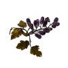 Amethyst Grape Cluster With Serpentine Leaves