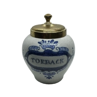 Antique Delft Blue Tobacco Jar