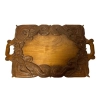 Antique Hand-Carved Tray Made from Walnut Wood
