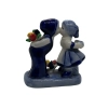 Delft Blue Kissing Young Couple With Tulips