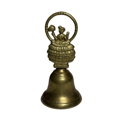 French Brass Bell With Lady Handle