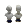 Pair Of Capodimonte Bisque Porcelain Busts