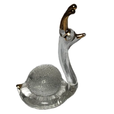 Sparkling Glass Snail Figurine