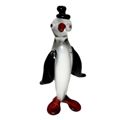 Murano-Style Glass Penguin Figurine