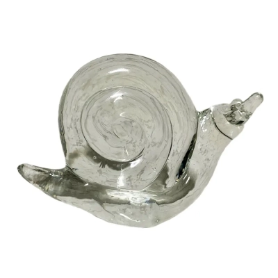 Clear Glass Snail Figurine