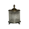 Silver-Plated Crystal Diamond-Cut Biscuit Jar